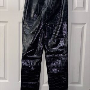 Women’s Black Crocodile Pattern Pants